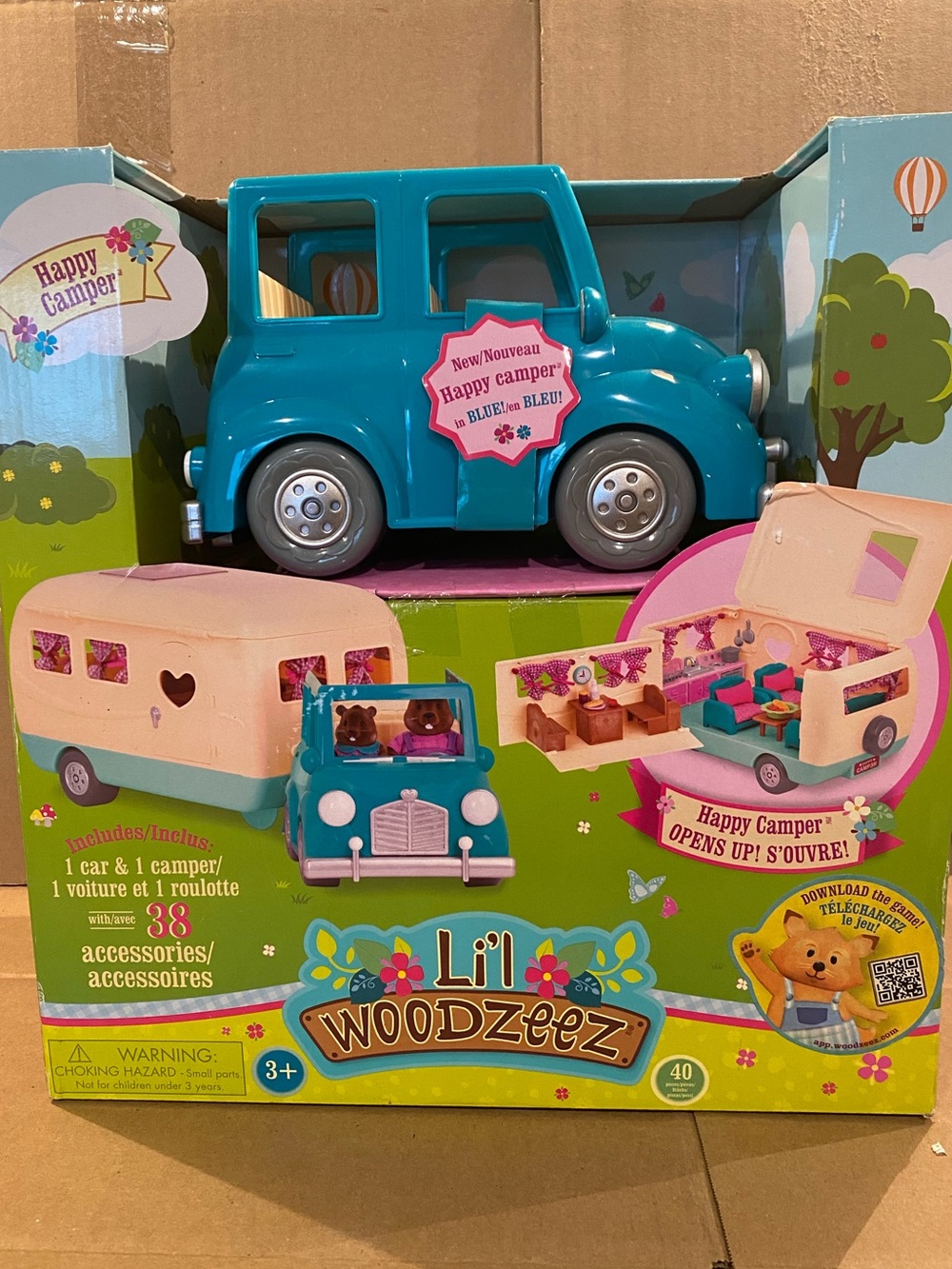 Blue Happy Camper Car & Camper Playset